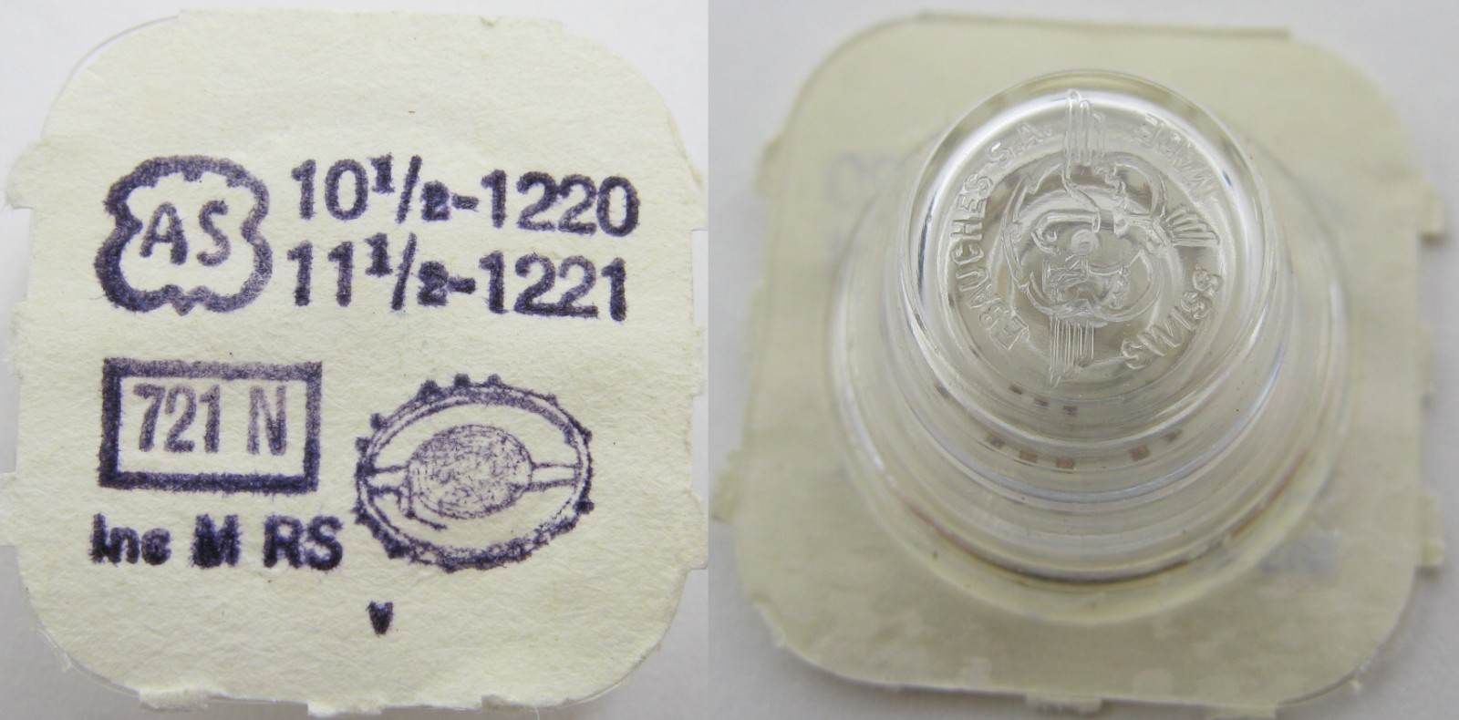 AS 1220 1221 1351 Watch part #721 N complete balance wheel / sealed blister