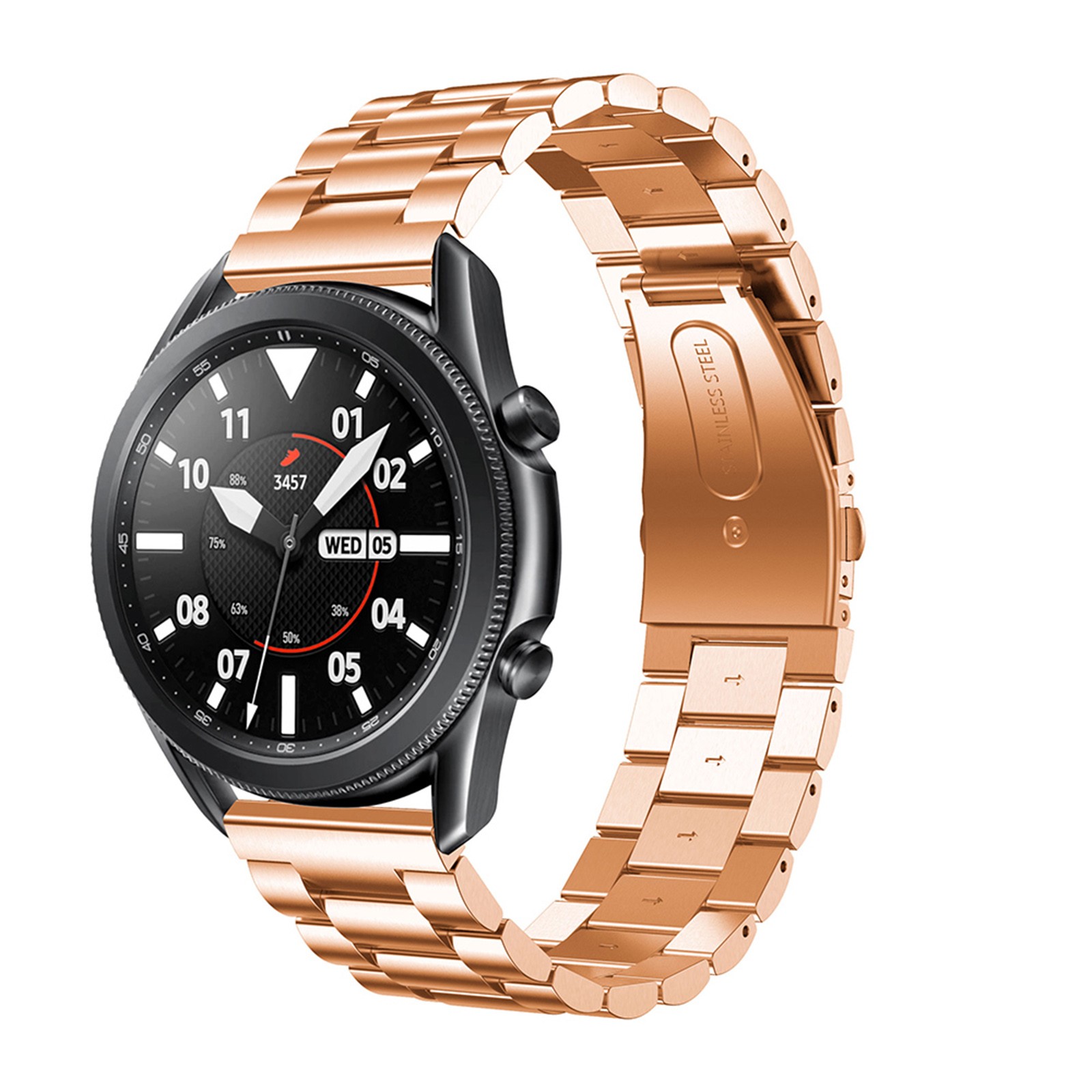 For Samsung Galaxy Watch3 41mm/45mm Solid Stainless Steel Watch Strap