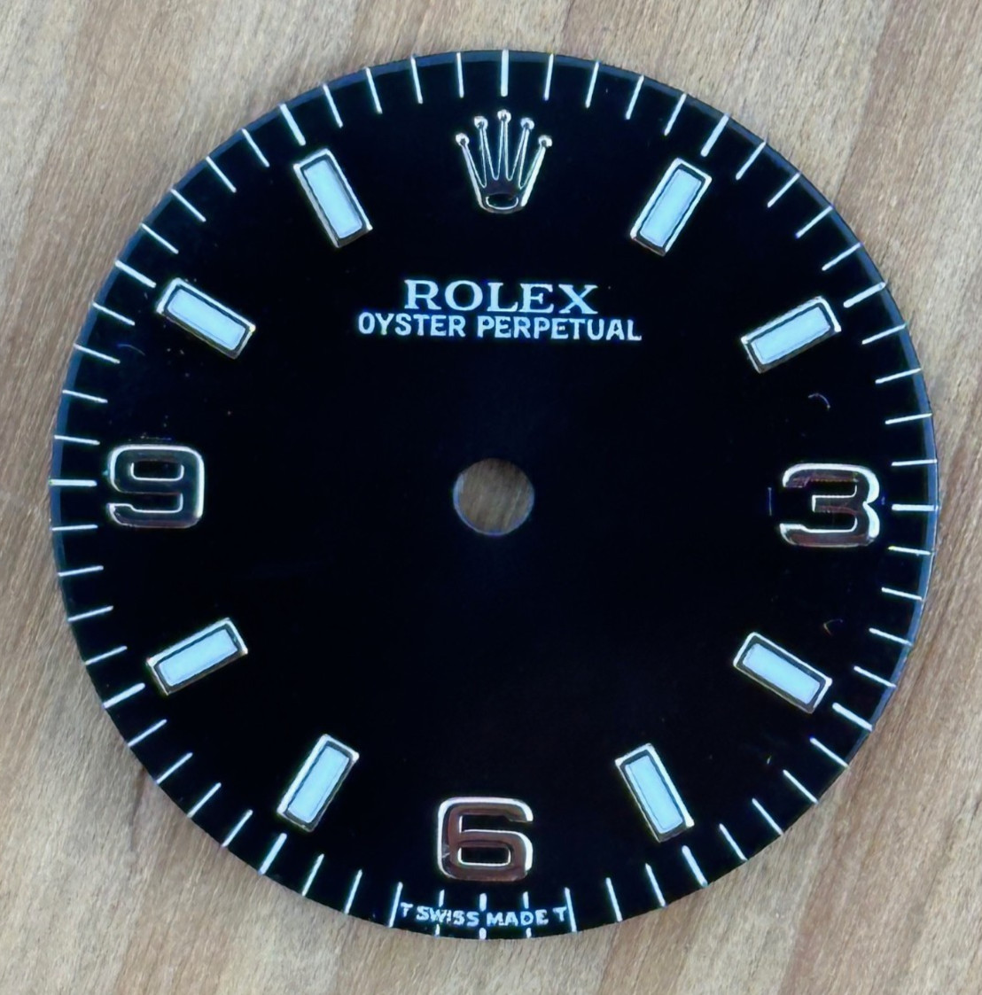 Vintage Rolex Oyster Perpertual Watch Dial For 77080 67480 Black Glossy