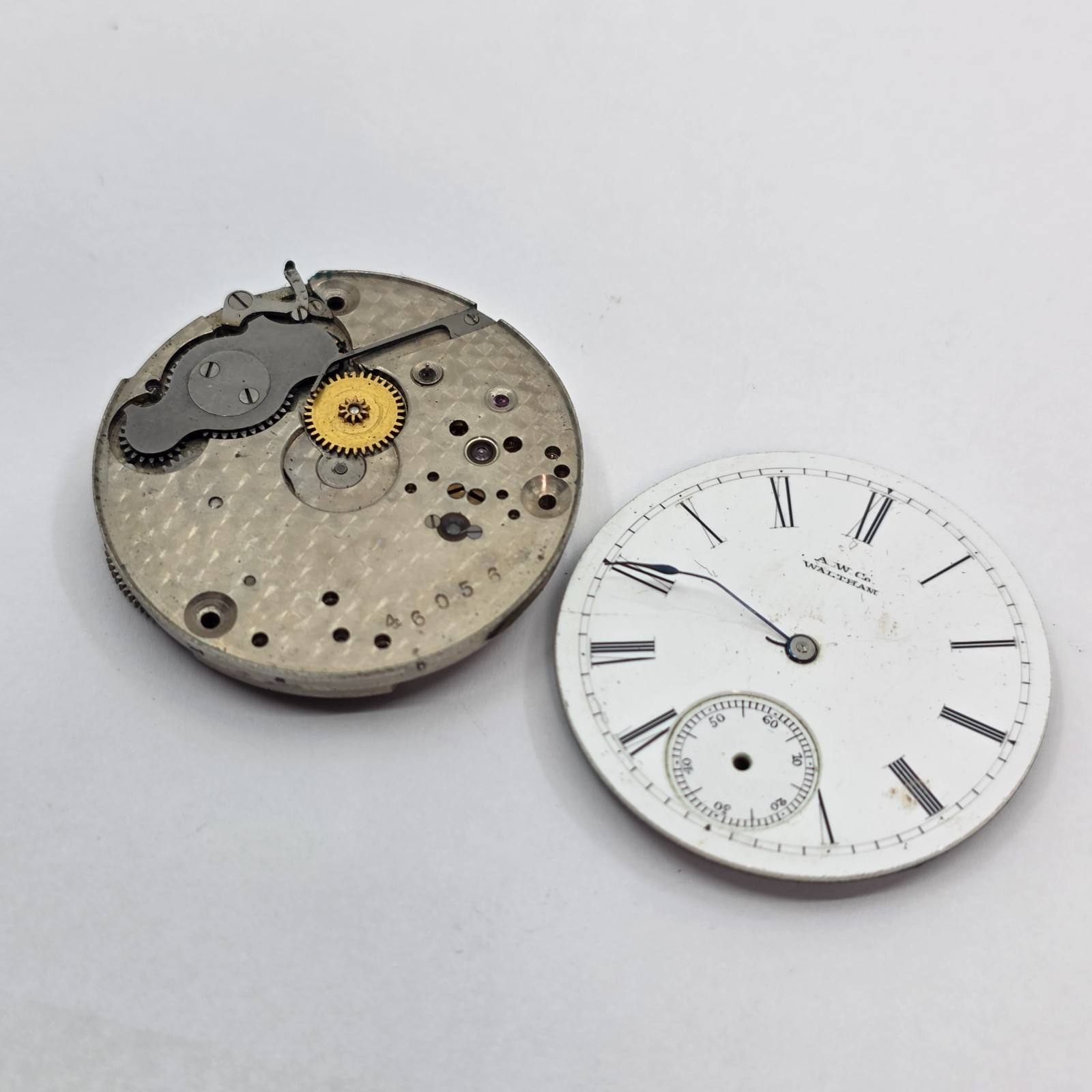 1889 Waltham Amn Watch Co 6s 16j Pocket Watch Movement & Dial