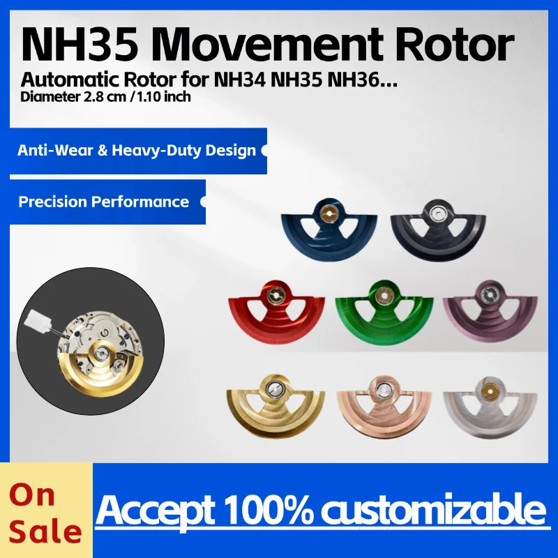 Mod NH35 Automatic Hammer Rotor for NH34 NH36 NH38 NH70 7S26 6R Movement Pendulu