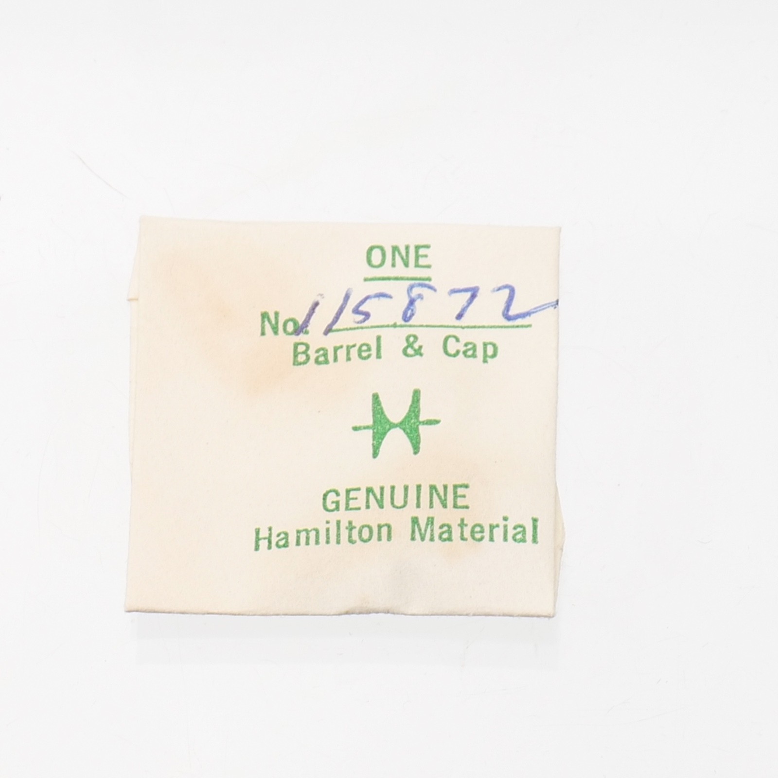 Hamilton 115872 Watch Barrel & Cap Part New Old Stock Fits Grade 232 (G18D13)