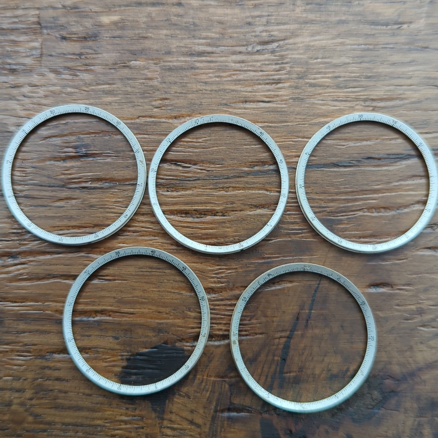 5 x Vintage Chronograph Watch Inner Scale Rings Parts, 37.8mm (CO36)