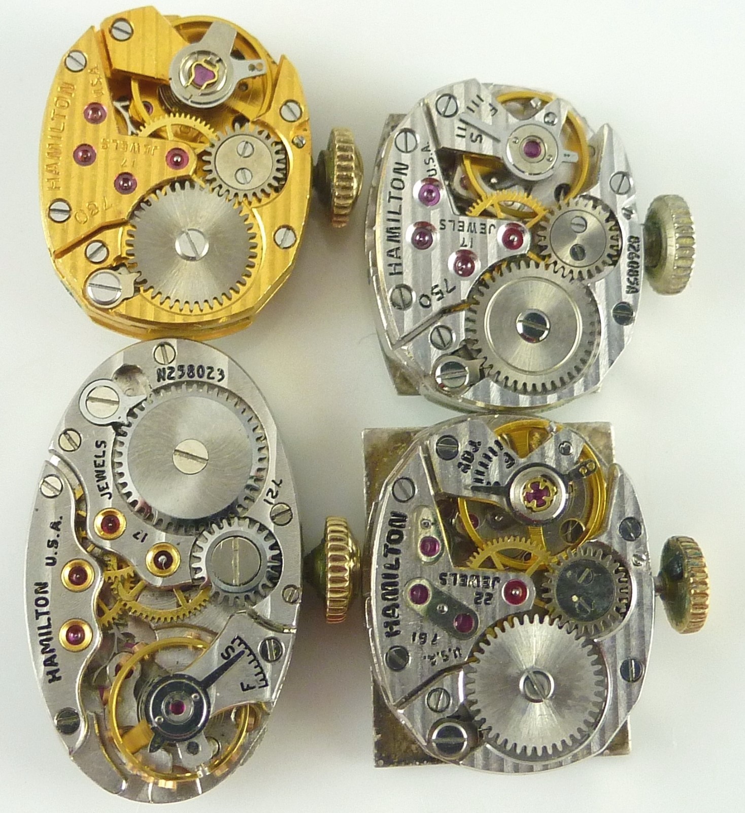 Lot of 4 Hamilton Lady’s Wristwatch Movements – 721, 750, 780, 761