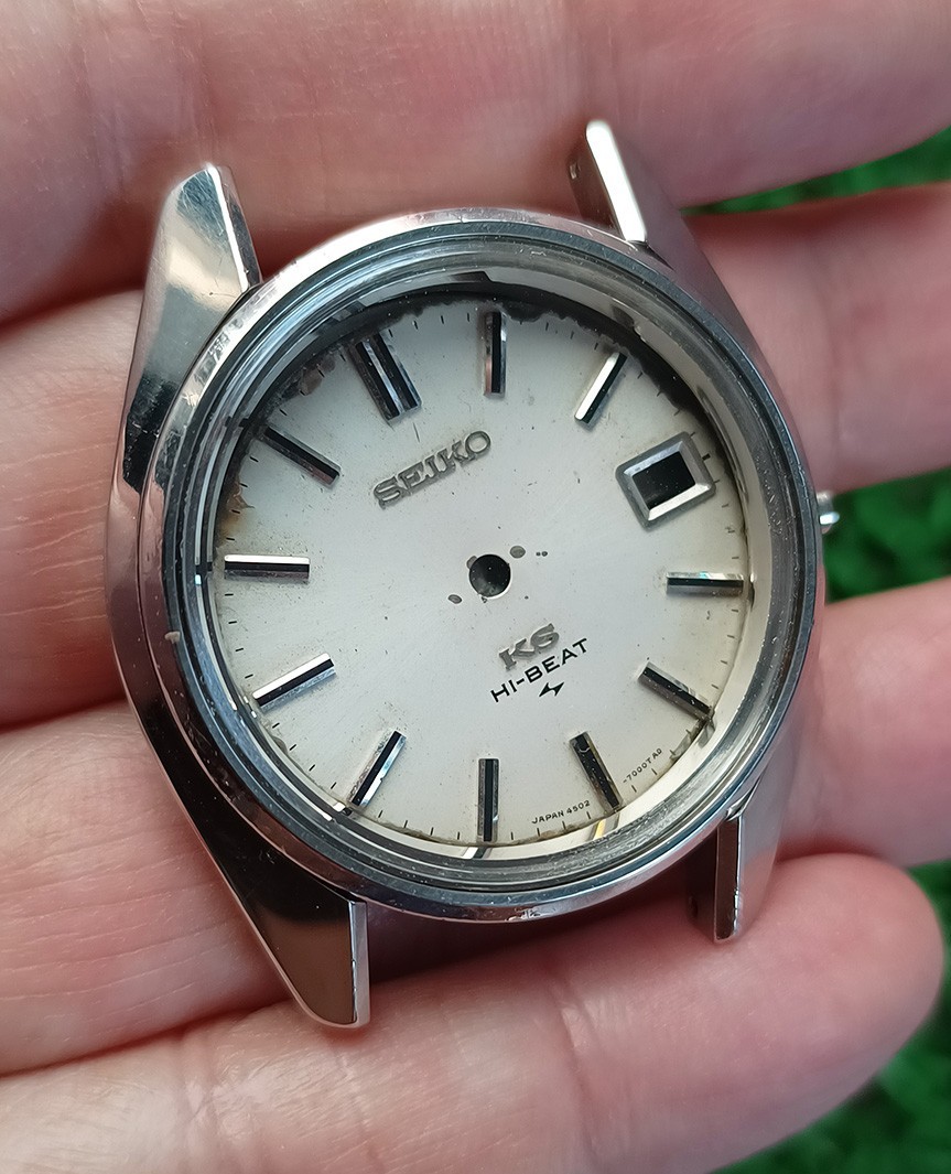 RARE GENUINE USED CASE + DIAL SEIKO KS KING SEIKO 4502-7001 AS-IS FOR PARTS