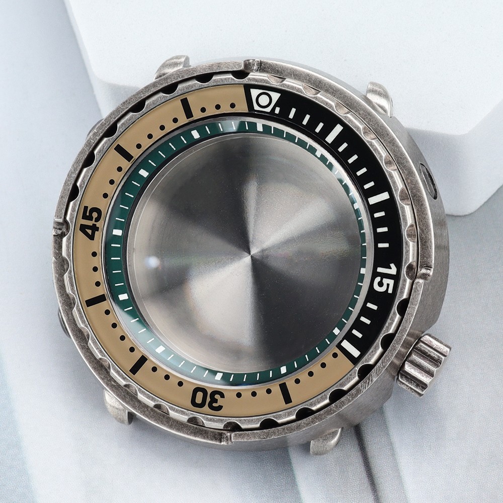 47mm Tuna Style Steel Watch Case Sapphire Chapter Ring 10ATM For Seiko NH35 NH36