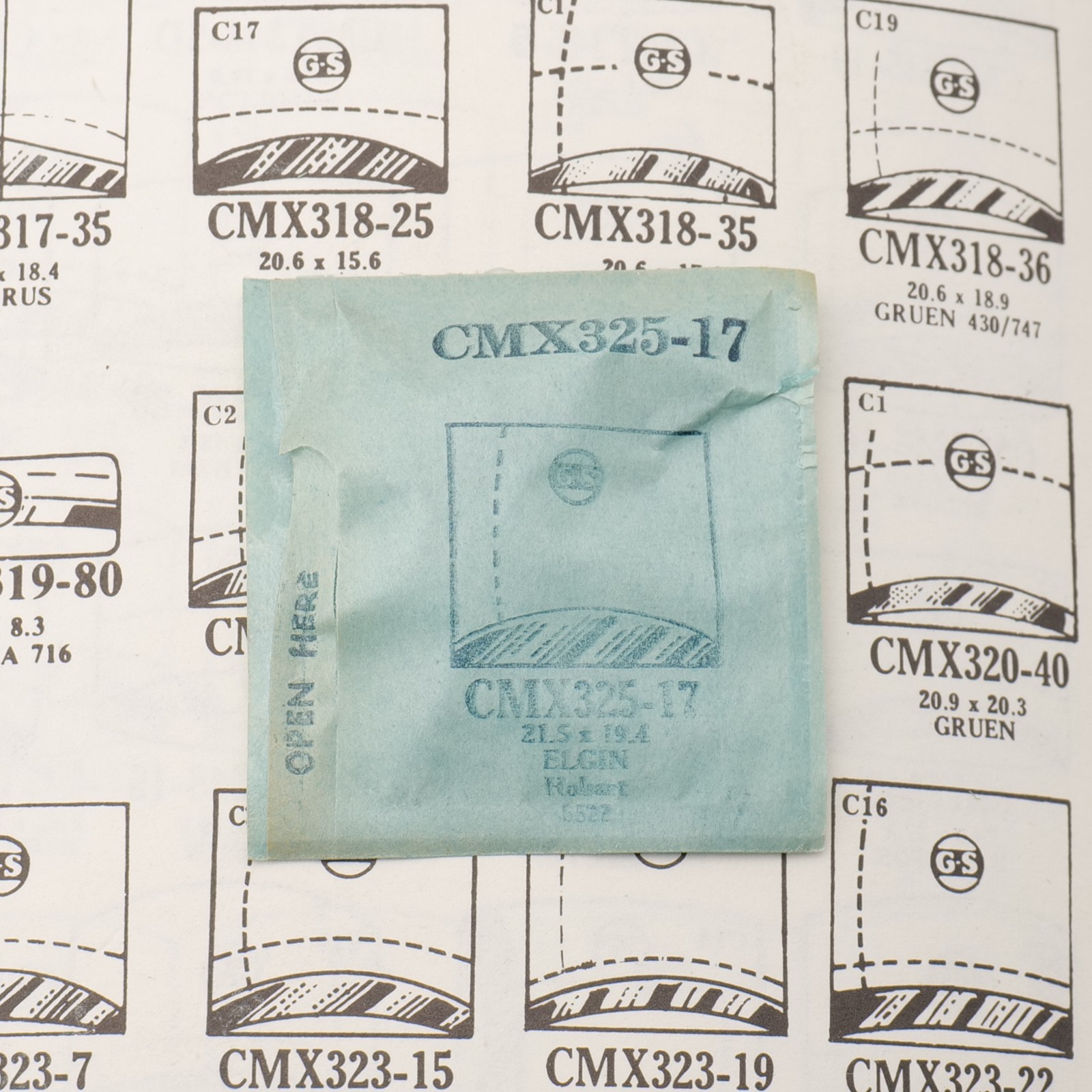 Vintage GS CMX325-17 Crystal Elgin 21.5 x 19.4 New Old Stock Part (MX)