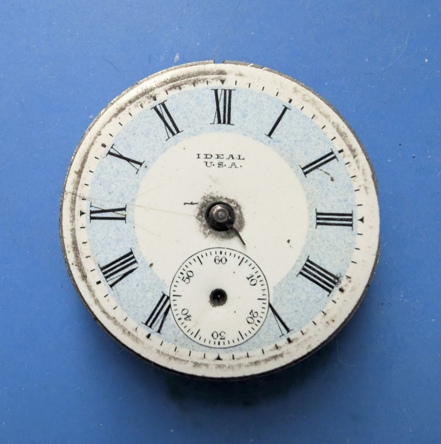 VINTAGE 29.4MM IDEAL HUNTING POCKET WATCH MOVEMENT NOT RUNNING
