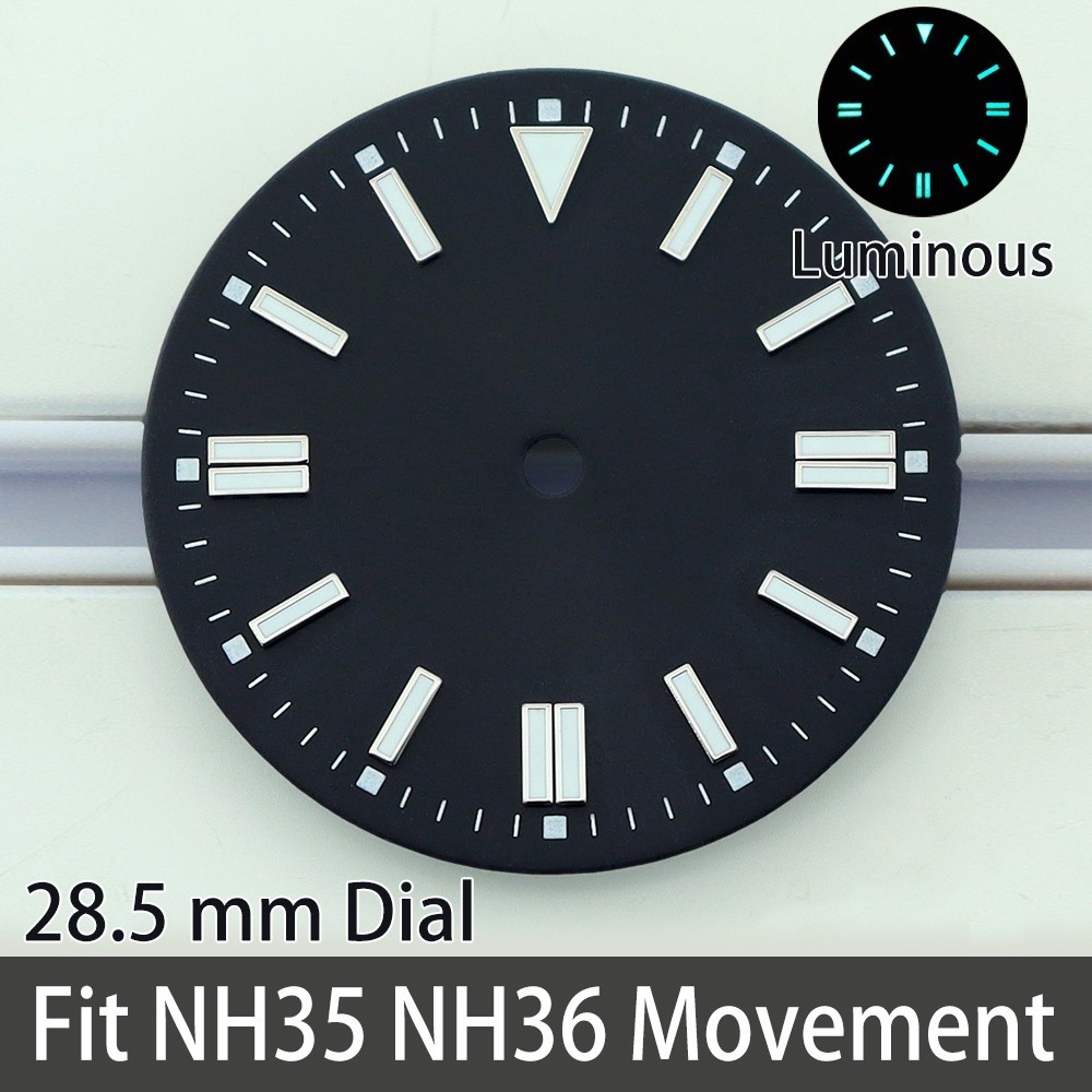 Super-LumiNova C3 28.5mm Sterile Watch Dials Metallic For Seiko NH35 36 Movement