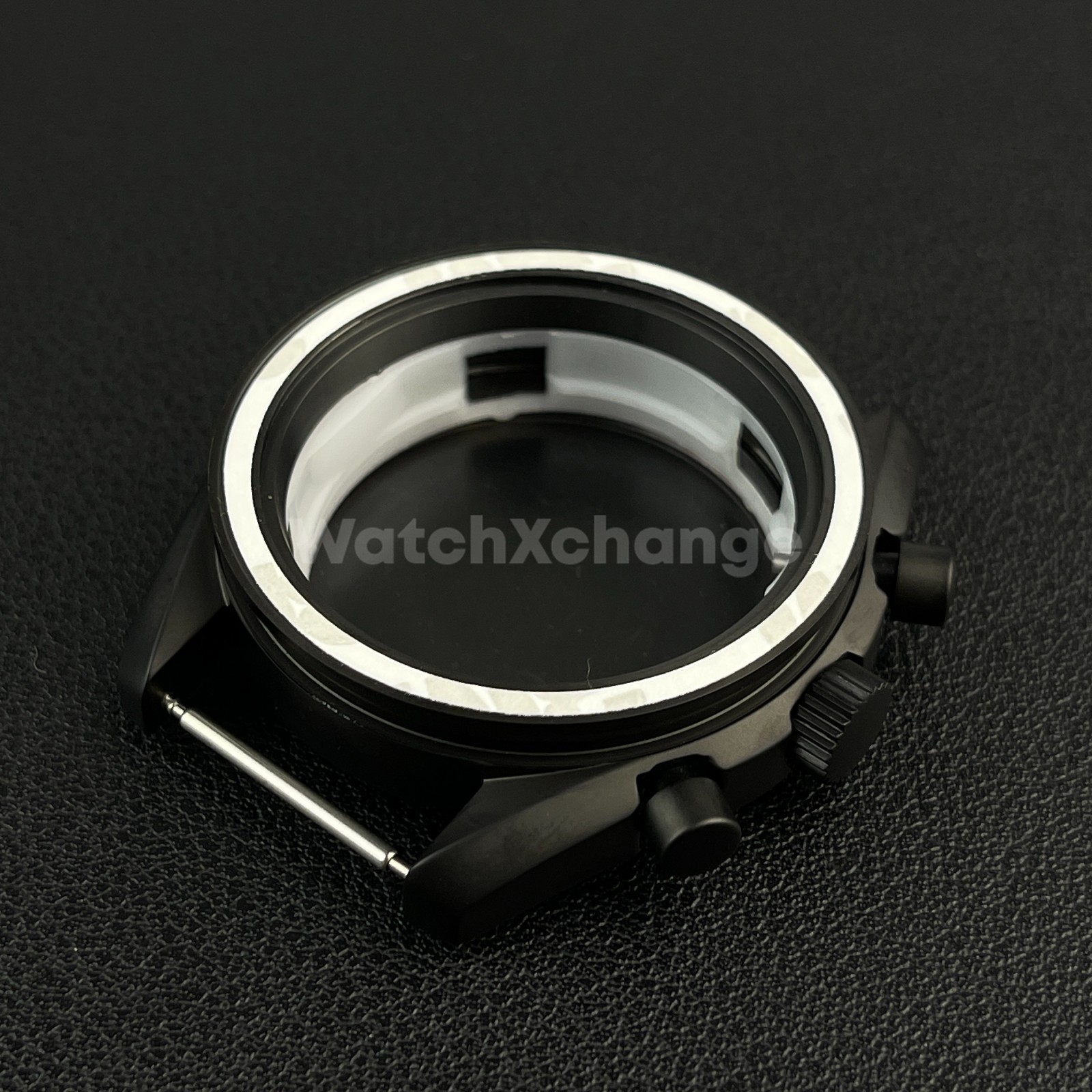 DEFECTIVE 40mm Black Stainless Steel Watch Case for VK63 Quartz Movement