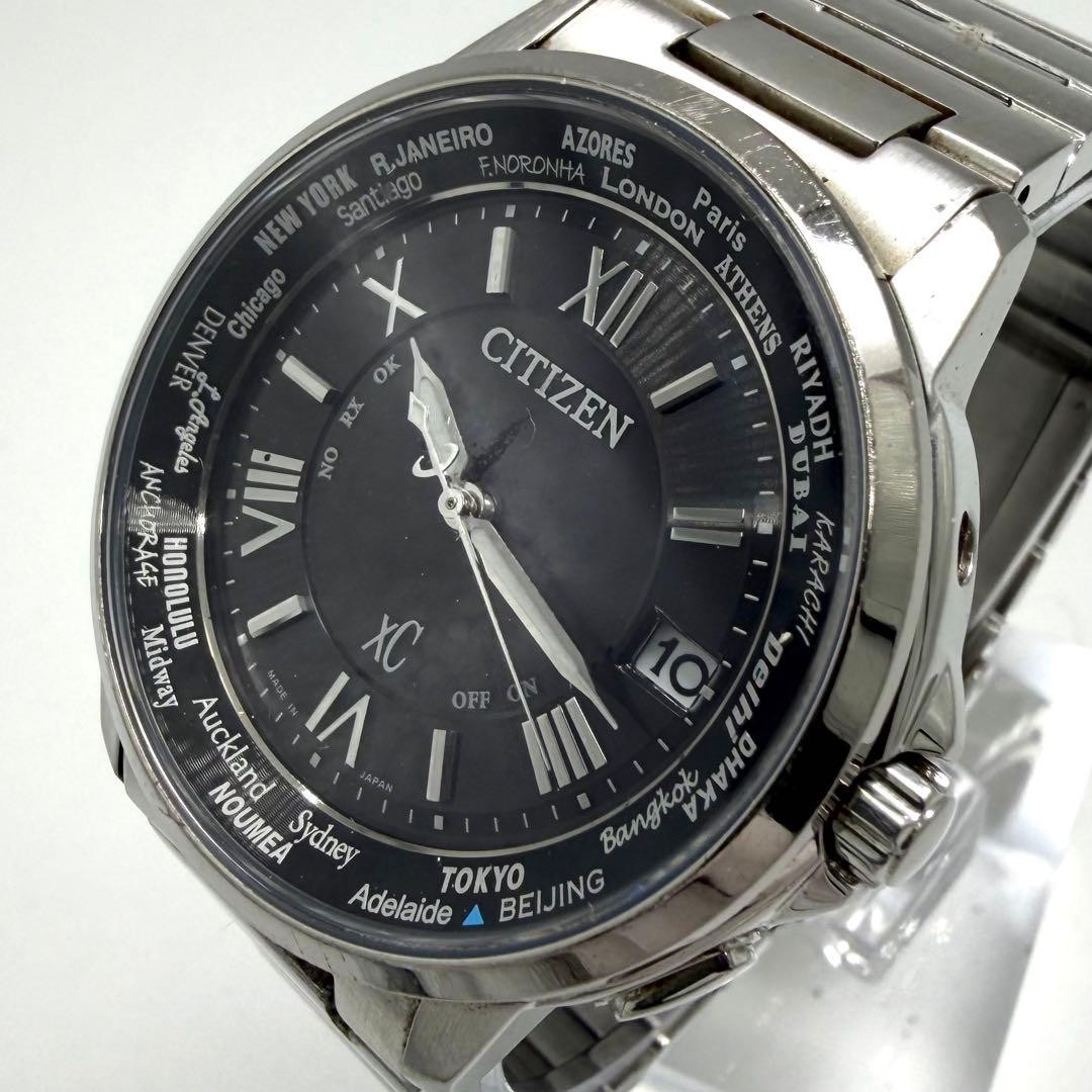 CITIZEN xC H149-T018335 Mens Solar Quartz Date Black Dial 38mm Silver Tone Watch