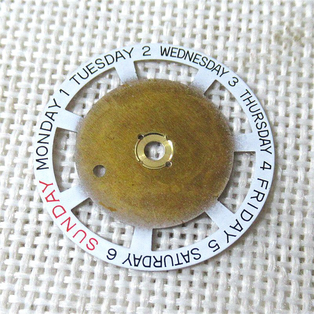 Golden English Red Font Week Disk Wheel Week Wheel Fit for Movement 2834 #15