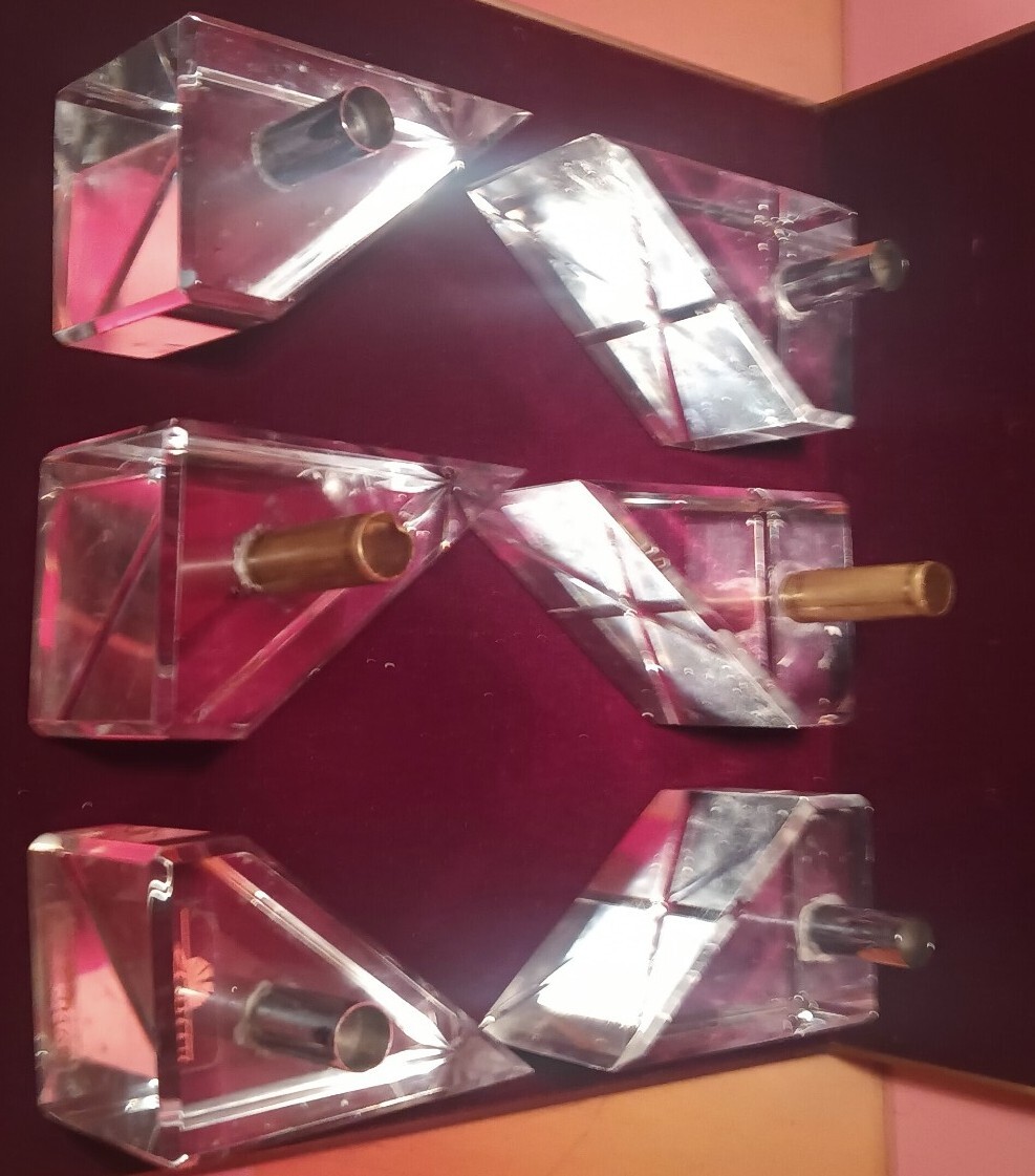 1 CRYSTAL CUT BRACKET WATCH+JEWELS+ GOLD DIAMOND HOLDER TRAYS STAND SHOWCASE VTG
