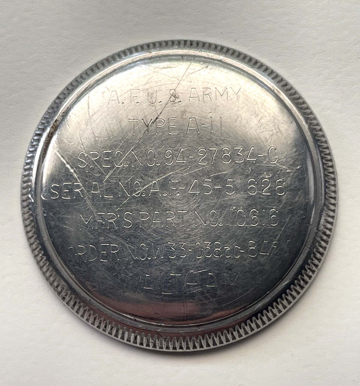 Vintage Waltham Type A-II Military Watch Case Back 30mm