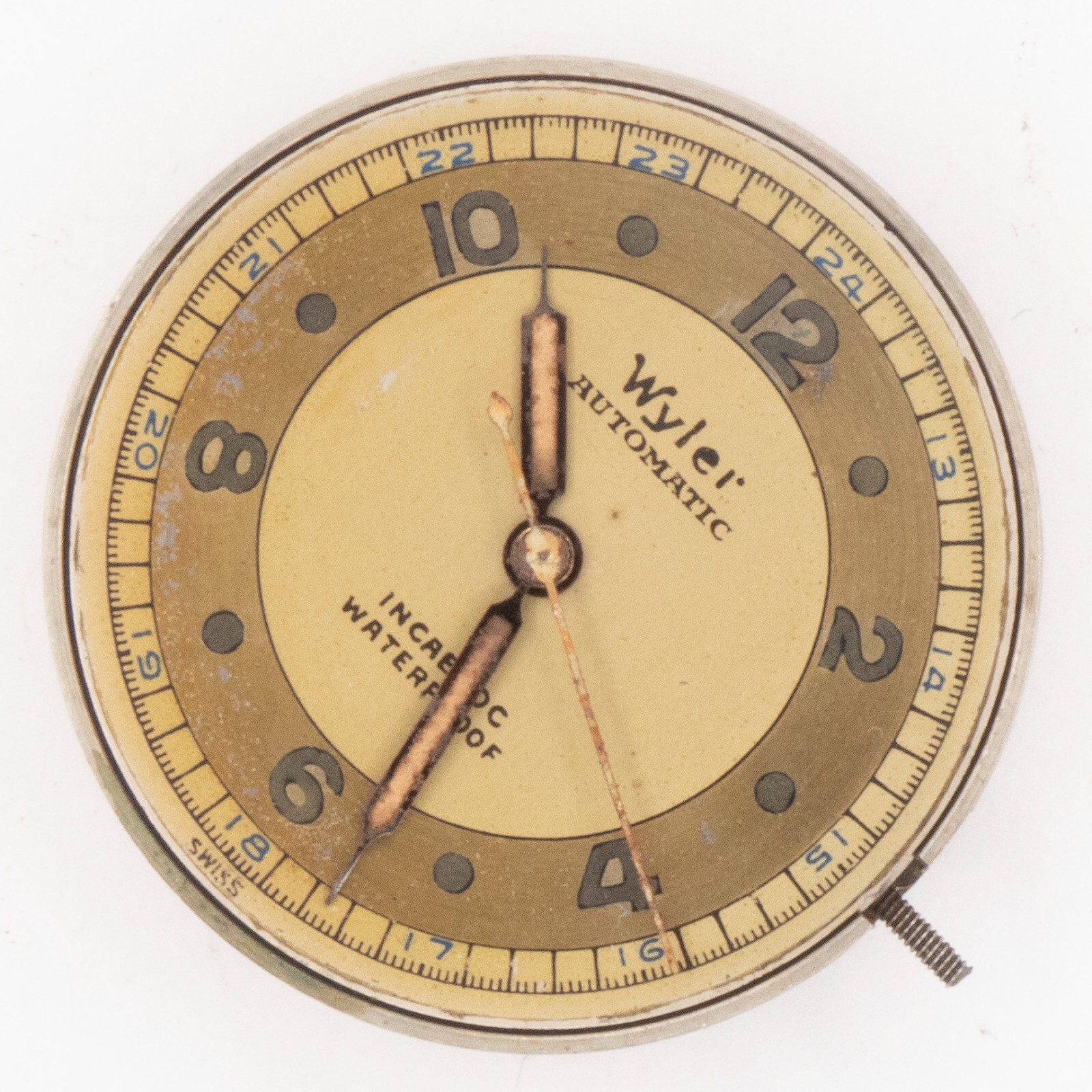 Vintage Wyler 24.8 x 7.3 mm 17-Jewel Automatic Wristwatch Movement, Runs
