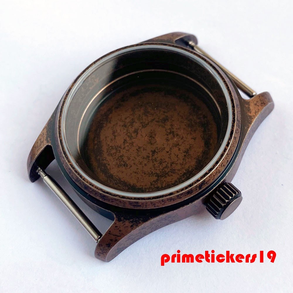 36mm/39mm Pilot Bronze Coated Vintage Steel Watch Case Fit NH35 ETA2824 PT5000
