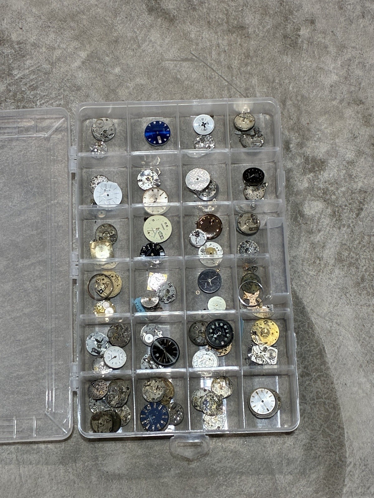 Assorted Watch Movement Parts & Dials Lot