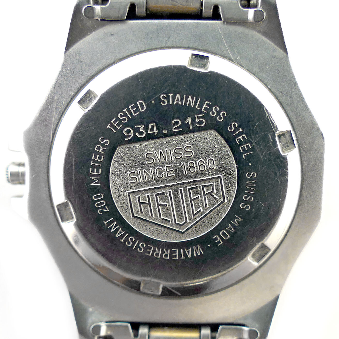 TAG HEUER BREVET SILVER AND YELLOW GOLD WATCH CASE FOR PARTS OR REPAIRS