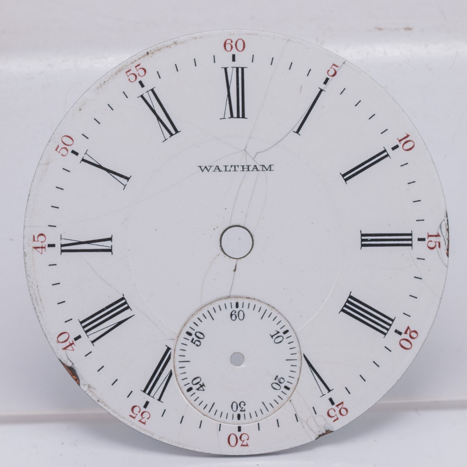 Waltham 18s Roman Numeral Double Sunk Pocket Watch Dial 44.8mm Mod. 1857 1859