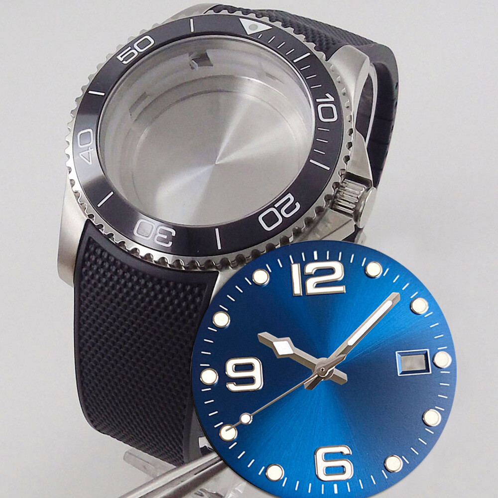 Stainless Steel 41mm for Conkas Men Watch Case fit NH35 Sapphire 32.4mm Dial Set