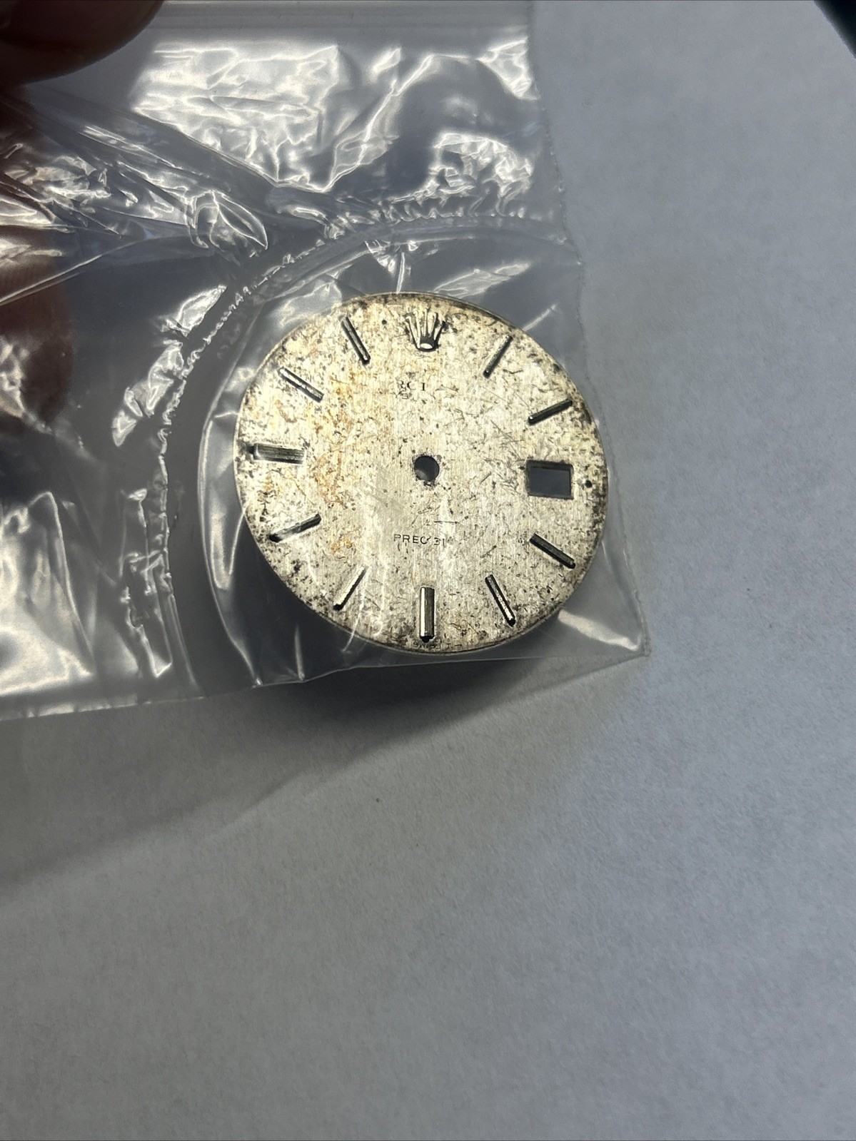 Vintage Rolex Oysterdate Precision Watch Dial for 6694 Silver