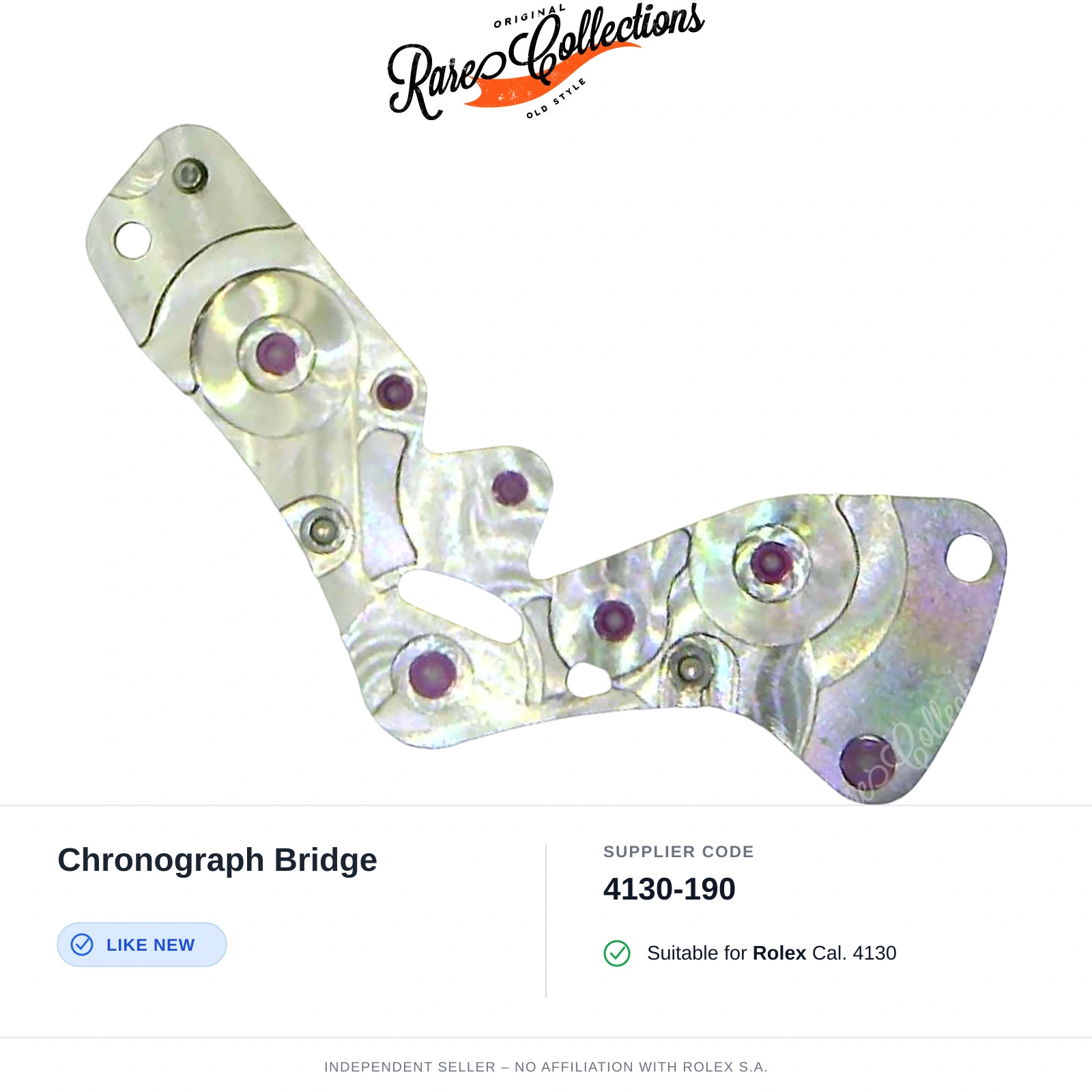 Chronograph Bridge for Rolex (cod. 4130-190) — Excellent Condition