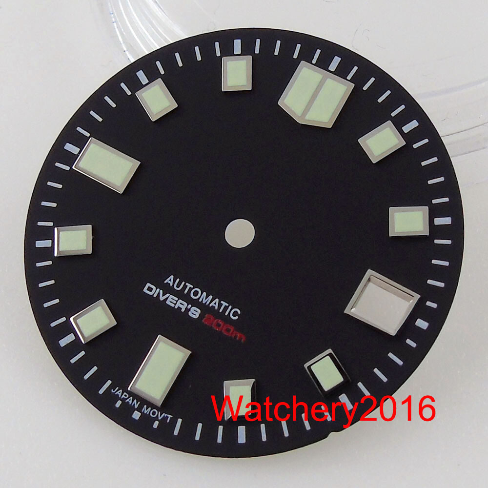 Tandorio Sterile Steel Luminous 29mm Black Watch Dial fit NH35A Date Display