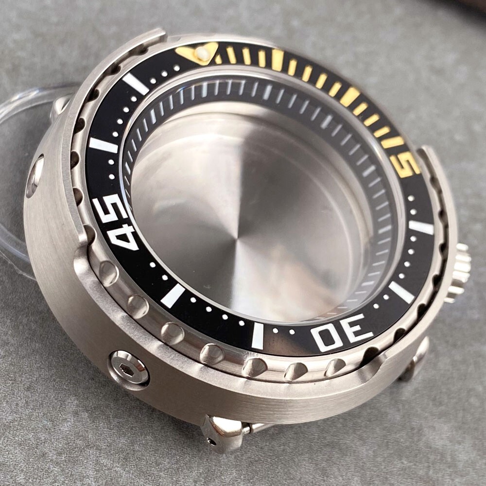 47mm Tandorio Solid 316L Steel Sapphire Watch Case 200M Waterproof 4 o’clock