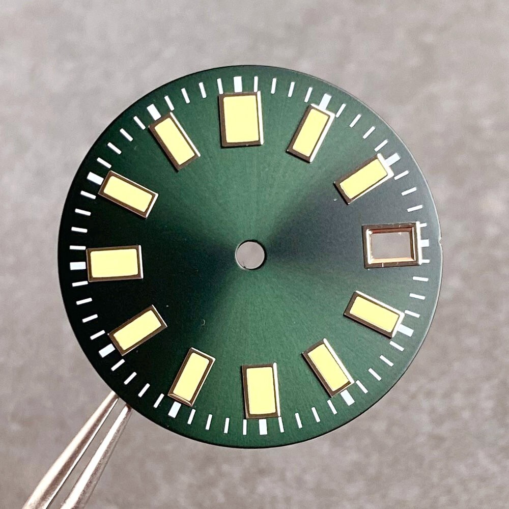 29mm 62MAS Green Luminous Watch Dial Face For NH35 NH36 ETA2824 PT5000 Movement