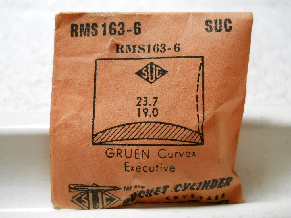 SUC RMS163-6 Watch Crystal Fit Gruen Executive Viceroy Curvex – 23.7 x 19.0 mm