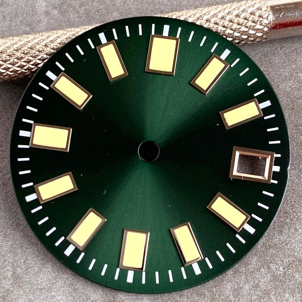 29mm 62MAS Green Luminous Watch Dial Face For NH35 NH36 ETA2824 PT5000 Movement