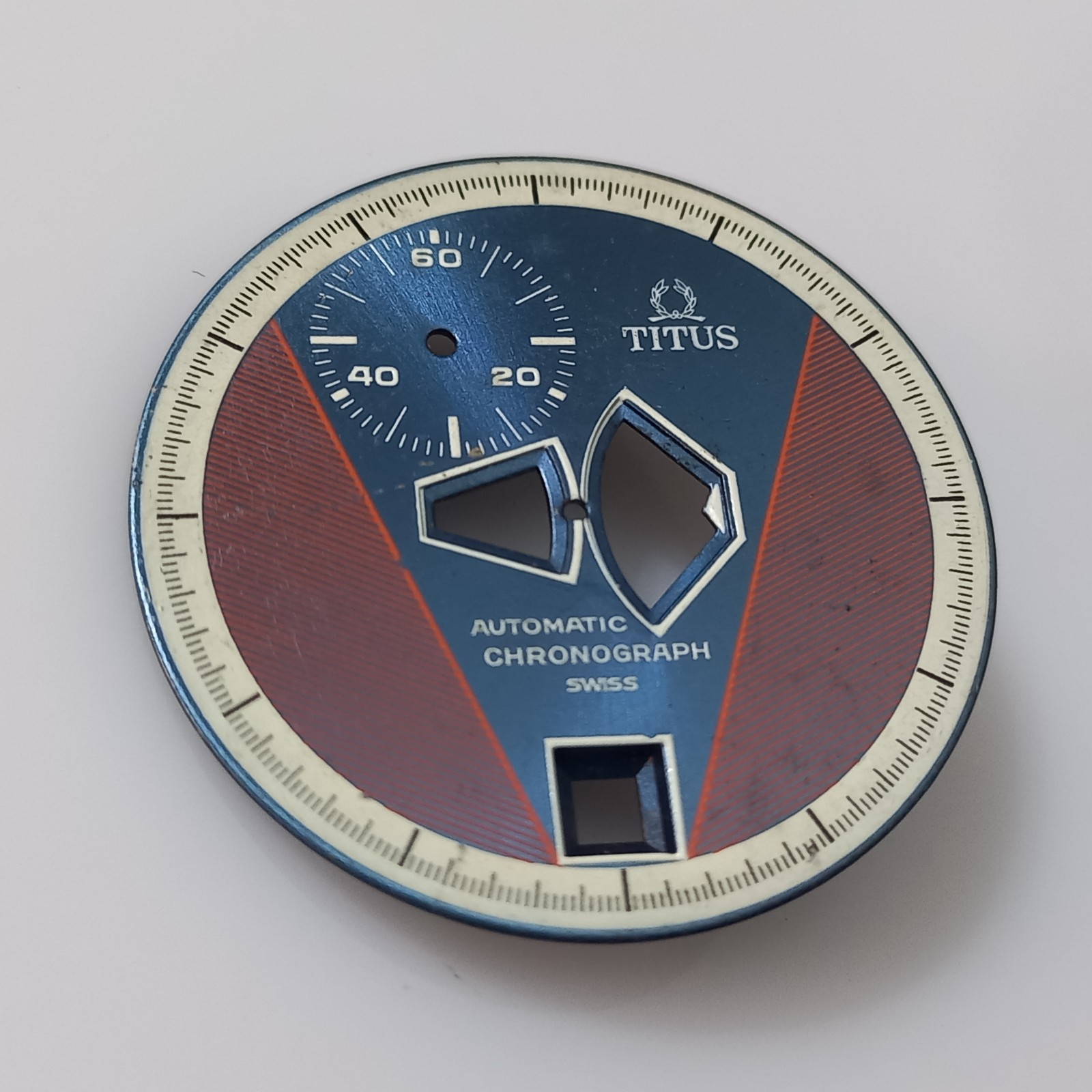 FOR PARTS 28.8 MM TITUS AUTOMATIC CHRONOGRAPH JUMP HOUR ( DIAL ONLY )