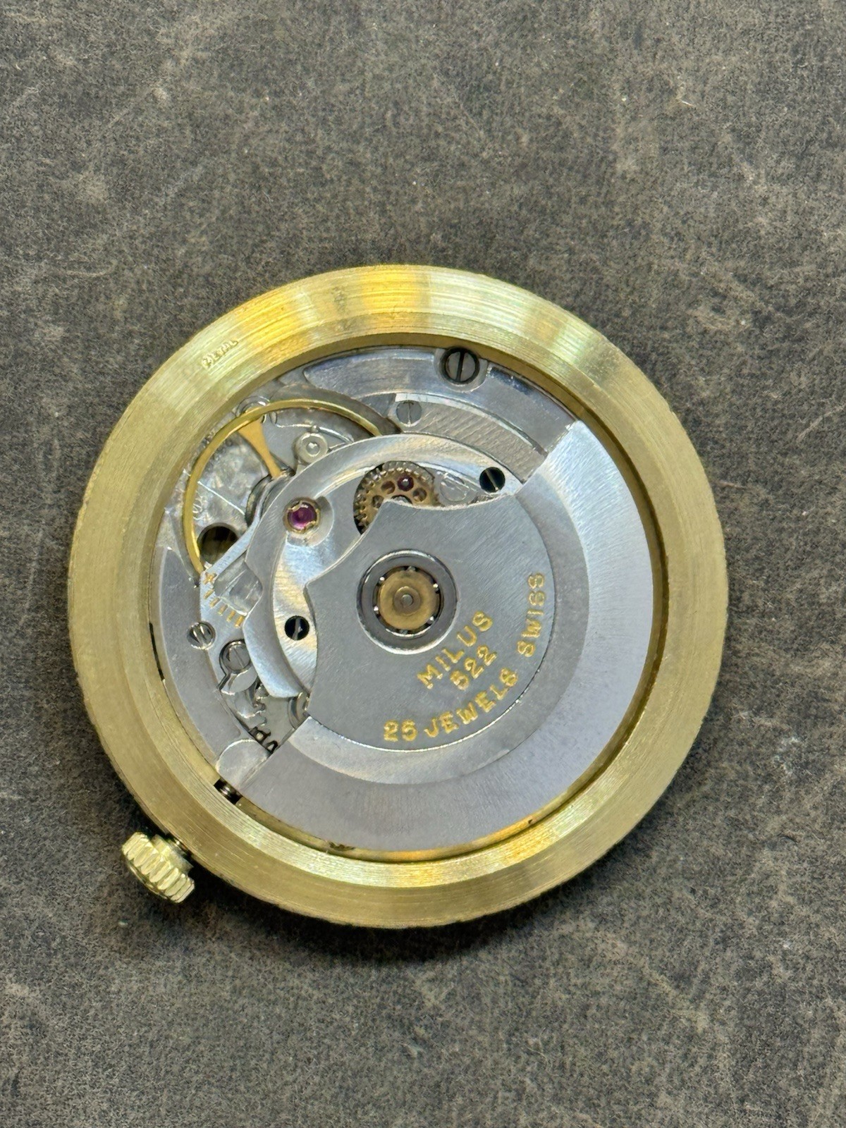 Vintage Milus Automatic Cal 522 Wrist Watch Movement Parts Working