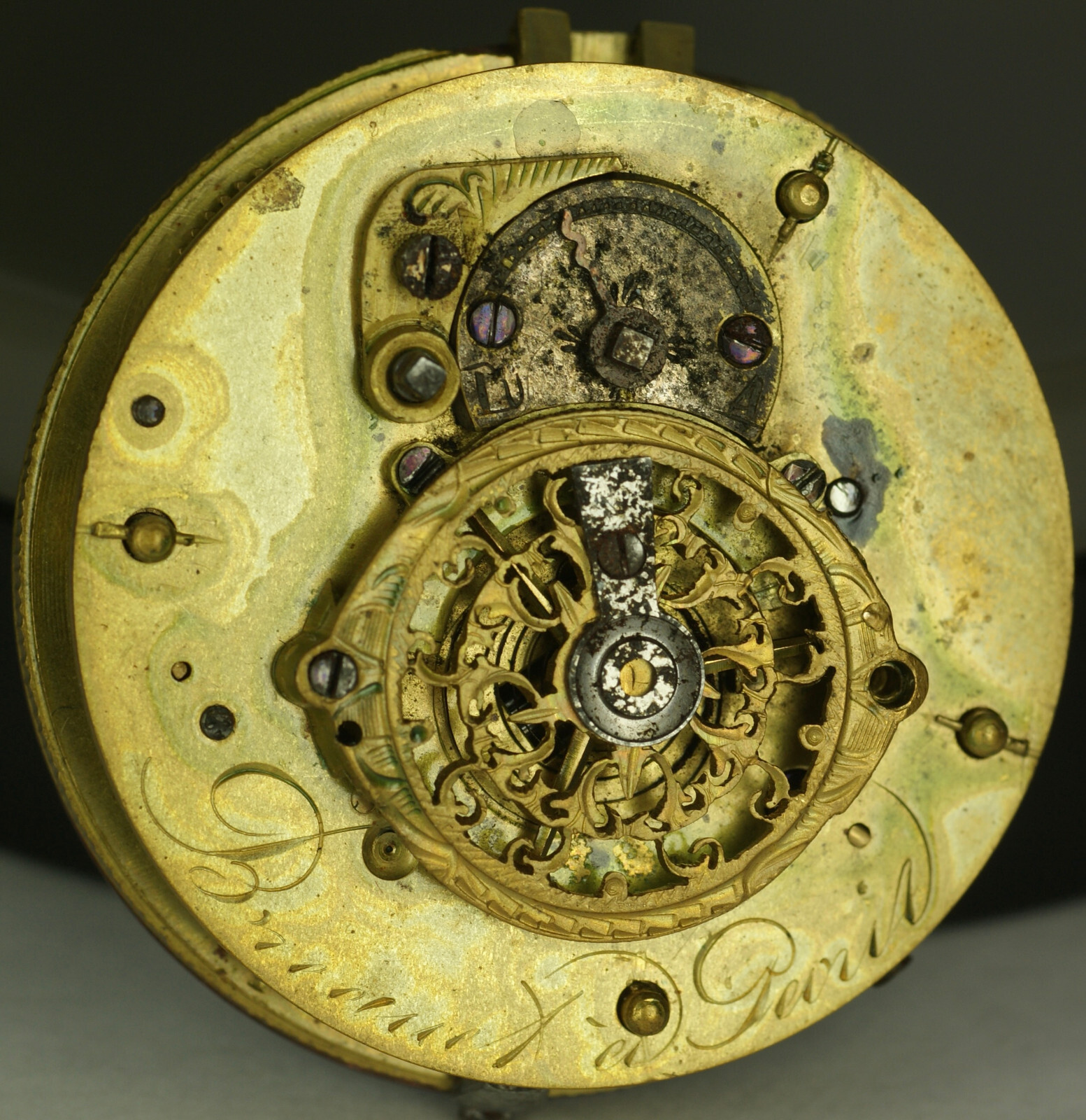BREGUET A PARIS Antique Verge Fusee Pocket Watch Movement Parts Repair Project