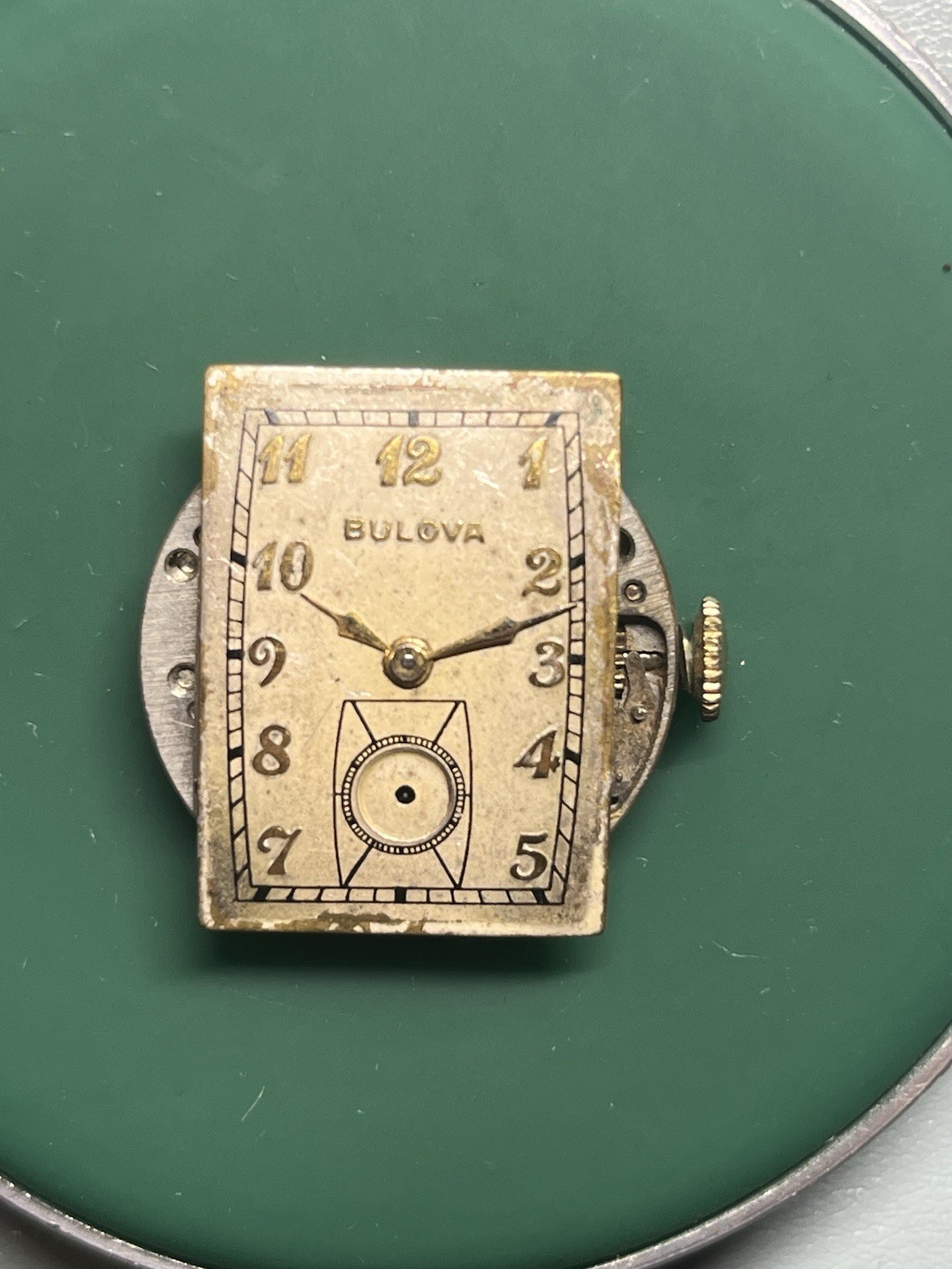 RUNNING Bulova 10AE Watch Movement 21j With Dial Hands And Crown