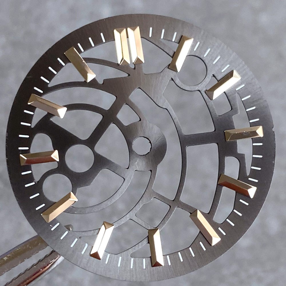 Black Gray 29mm Watch Dial for NH70 NH72 NH71 NH35 NH38 Skeleton Hollow Dial