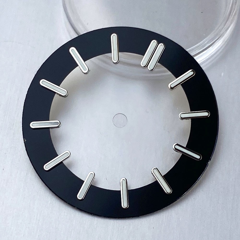 Black White 29mm Watch Dial for NH70 NH72 NH71 NH35 Skeleton Transparent Dial