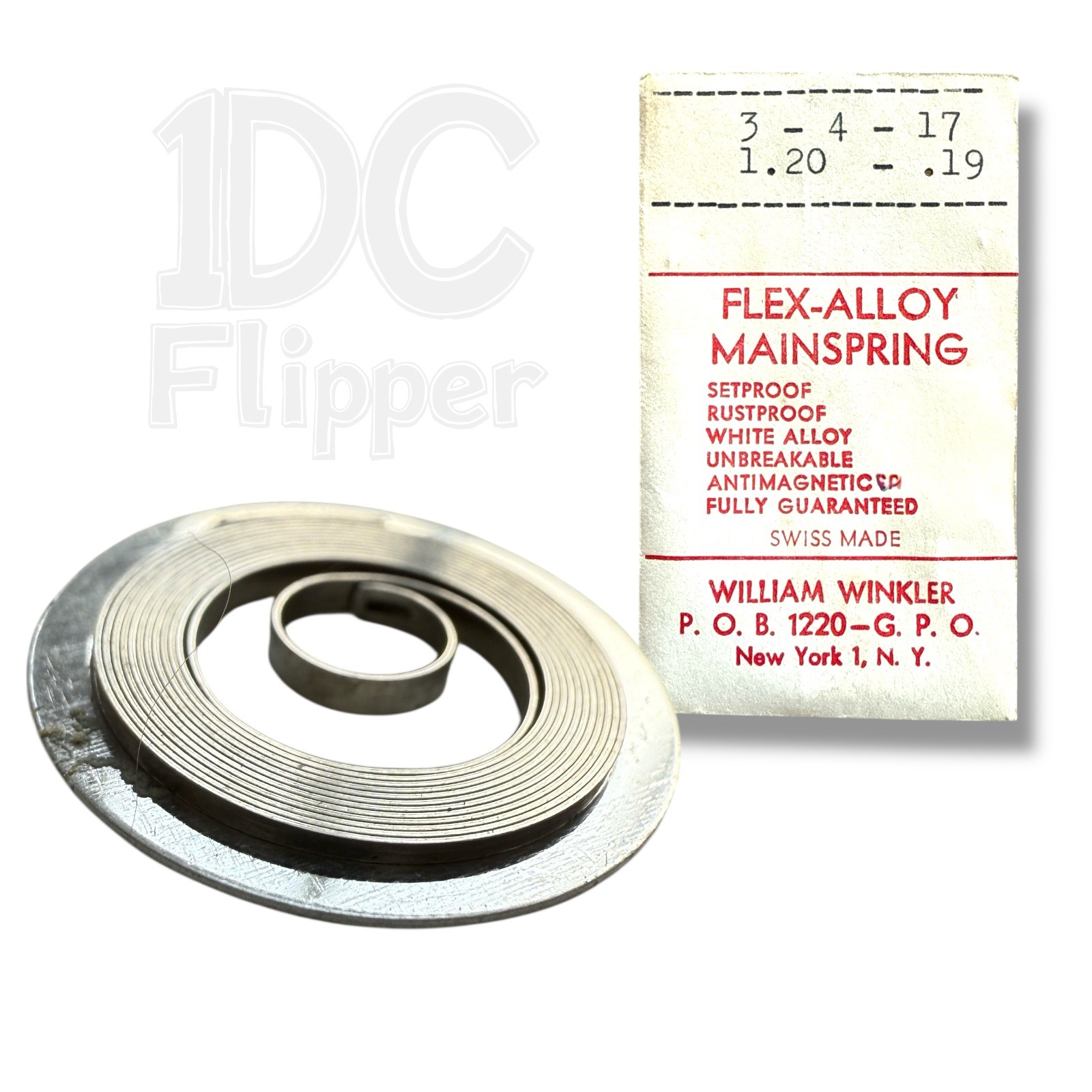 ETA 1035 Mainspring 1.20 x 0.19 x 432 MS-34Y Alloy Denn. 3 x 4 x 17 Read!