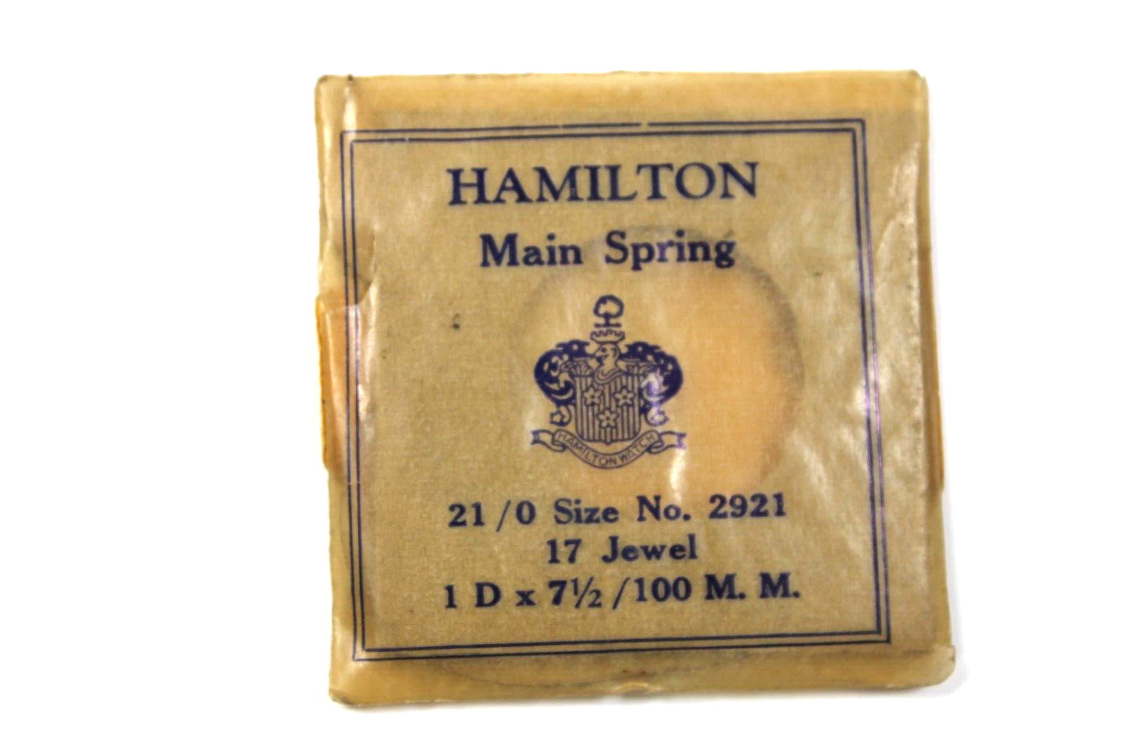 HAMILTON Main Spring 21/0 Size No. 2921 – 17 Jewel