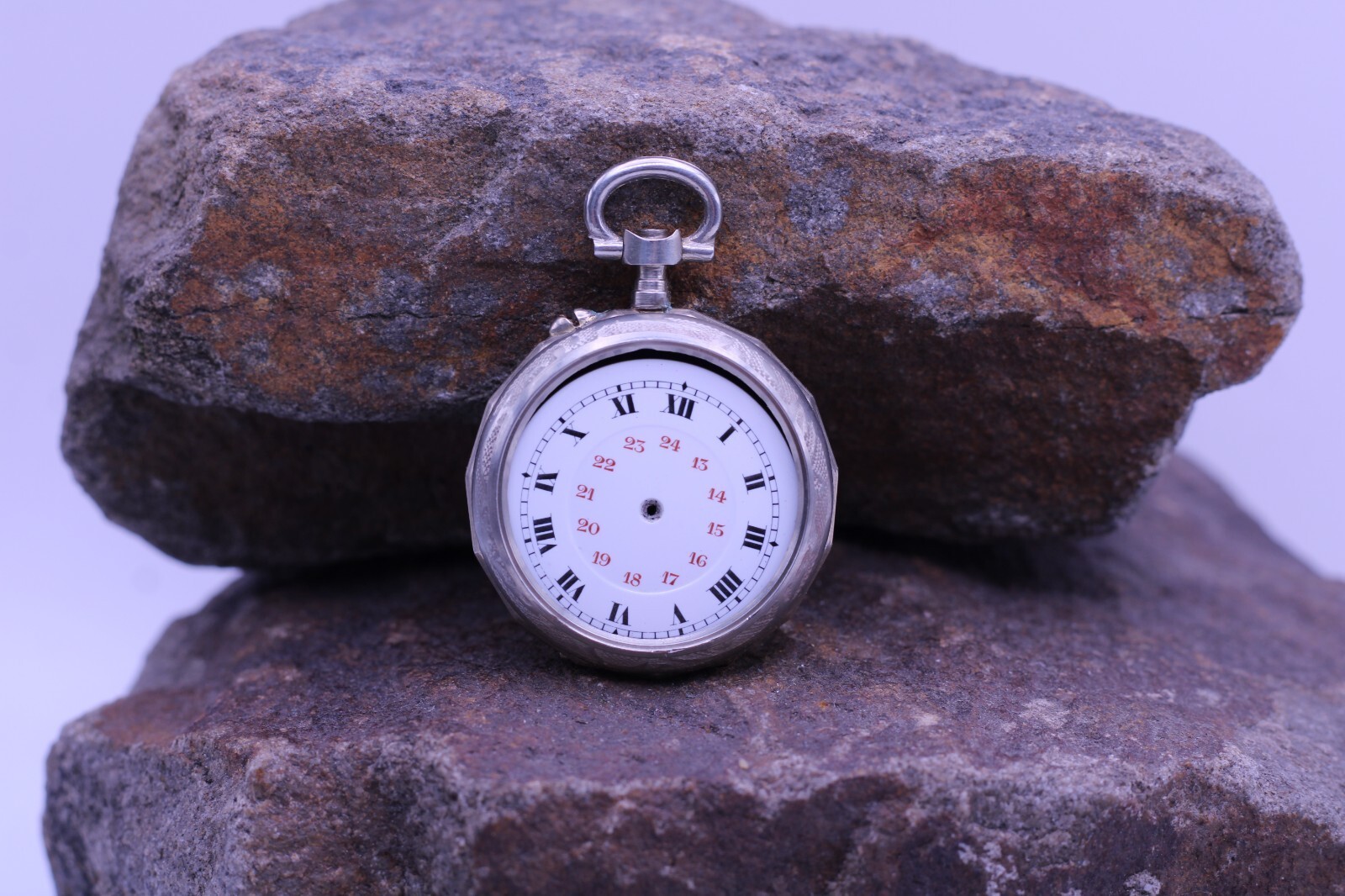 ARGENTAN LADIES SWISS POCKET WATCH FANCY CASE & DIAL 30.6mm DIAMETER NOS (EP)
