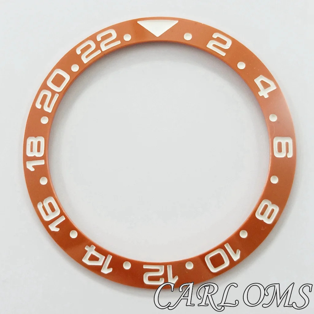 TOP 38Mm Black Brown Blue Green Yellow Orange Ceramic GMT Bezel Insert for 40Mm