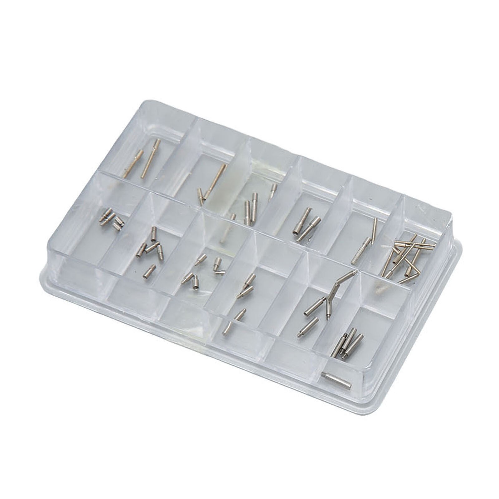60Pcs 0.7mm-0.9mm Stainless Steel Watch Winding Stem Extender Assortment Box B