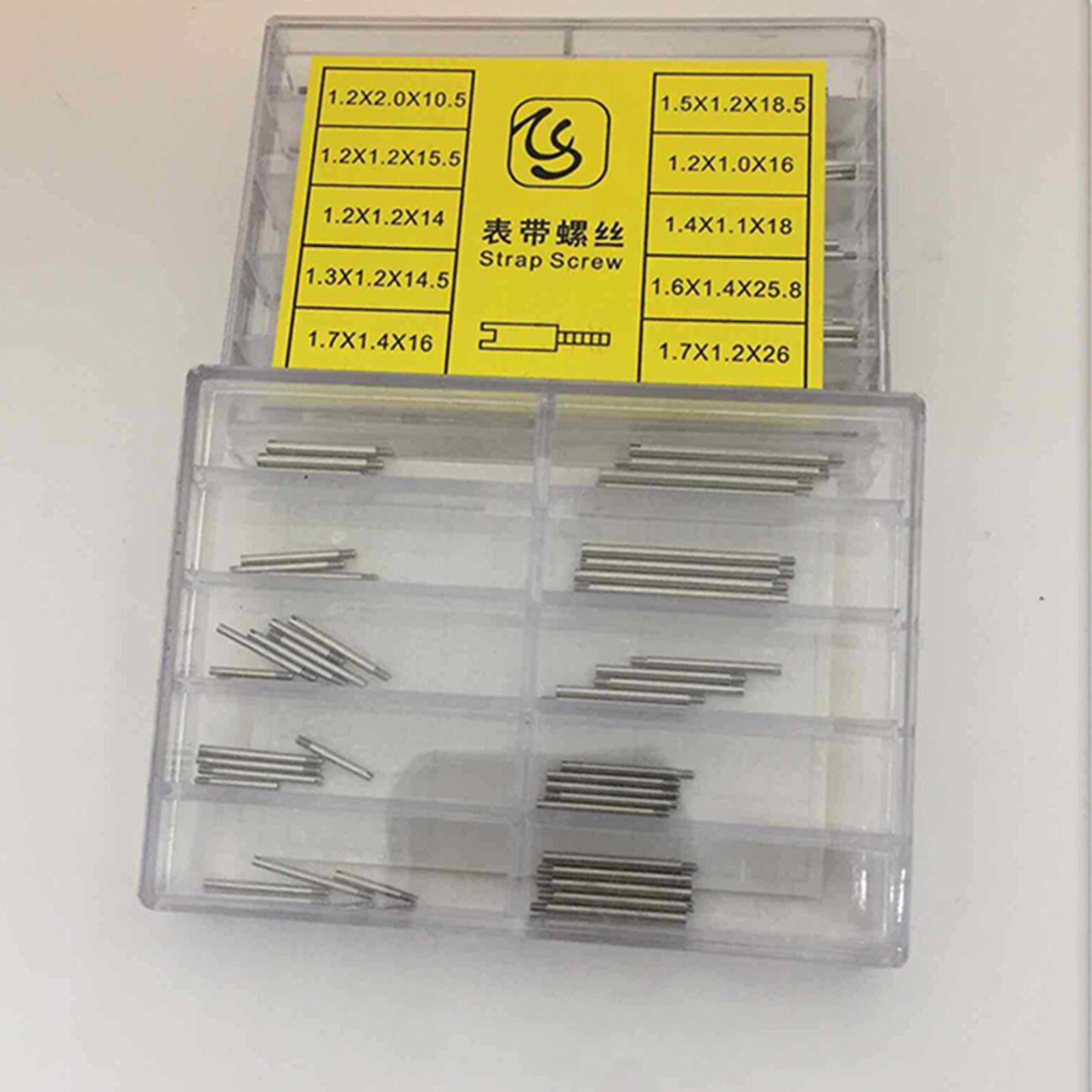 50/100Pack 1.2mm-1.7mm 10-Size Watch Band Strap Screws Assortment Repair Parts a