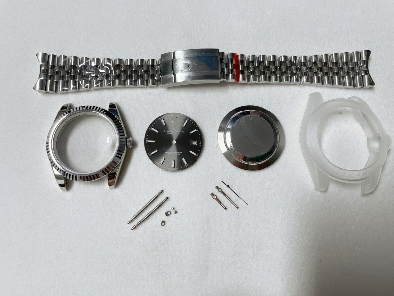 DIY SET for Dj 41MM 3235 watch case + dial + hands +Stainless Steel Strap