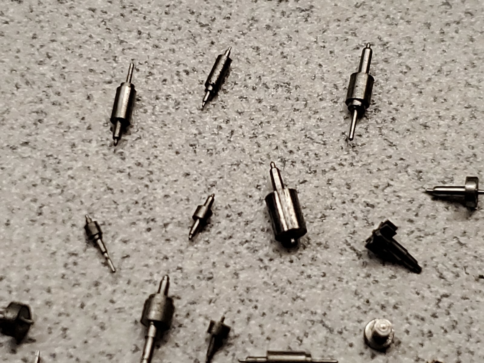 Lot Of 106 Pocket Watch Mixed Parts-Arbors, Pinions, Unfinished Staffs? etc
