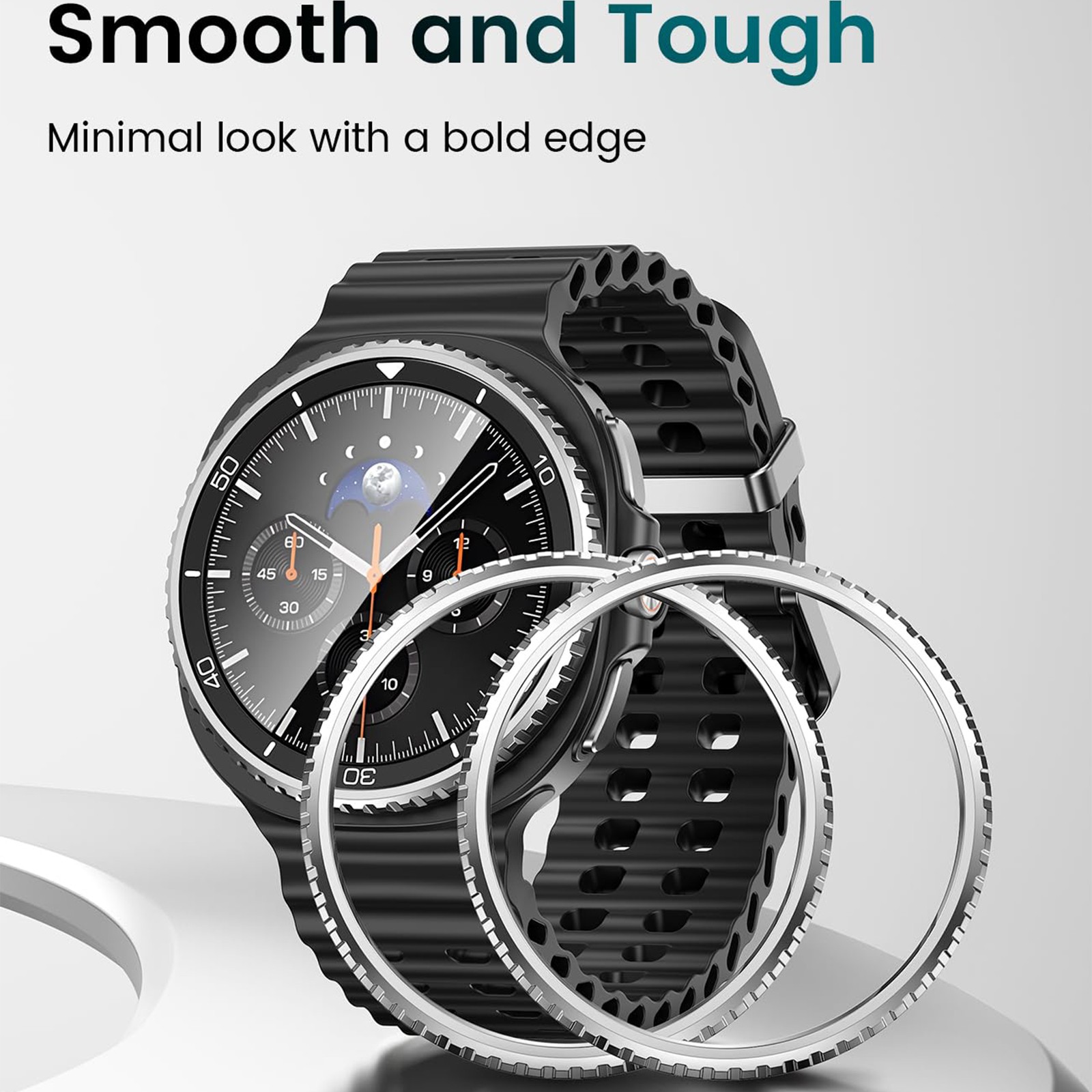 Fr Samsung Galaxy Watch 8 Classic 46mm Metal Ring Adhesive Screen Protector Case