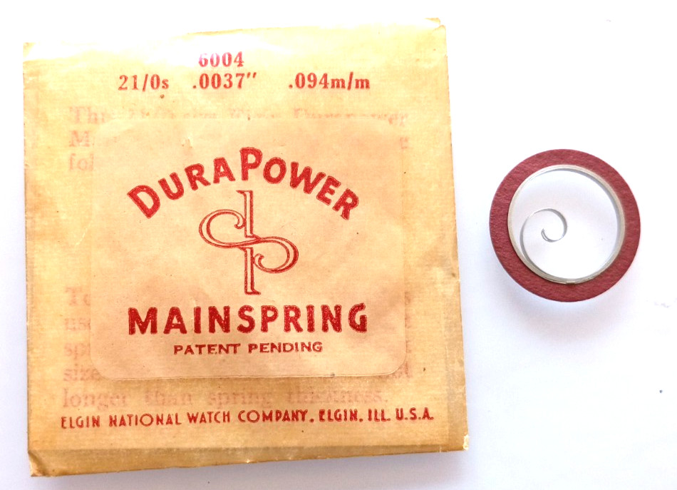 Elgin 21/0s Mainspring watch part #6004 (.0037″ .094m/m)
