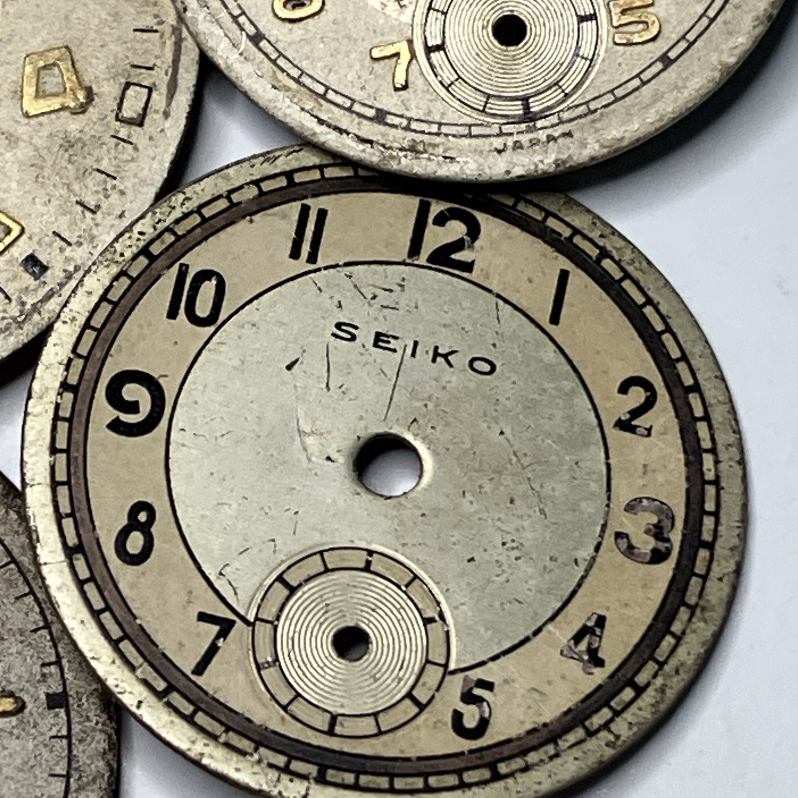 7 Vintage Seiko Watch Dials Chronometer Fine Seiko 1940s-60s Parts Lot
