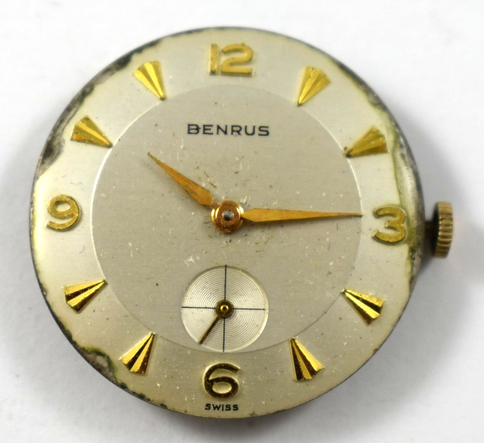 Vintage Benrus Manual Wind Model DN21 17J Wrist Watch Movement lot.t