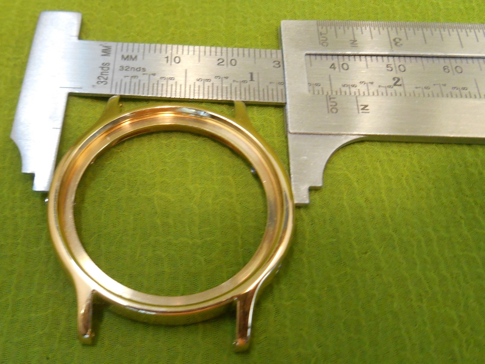 NOS Seiko 7T32-6A50 Case Back, Bezel Crystal Gasket Gold Wrist Watch Body Time